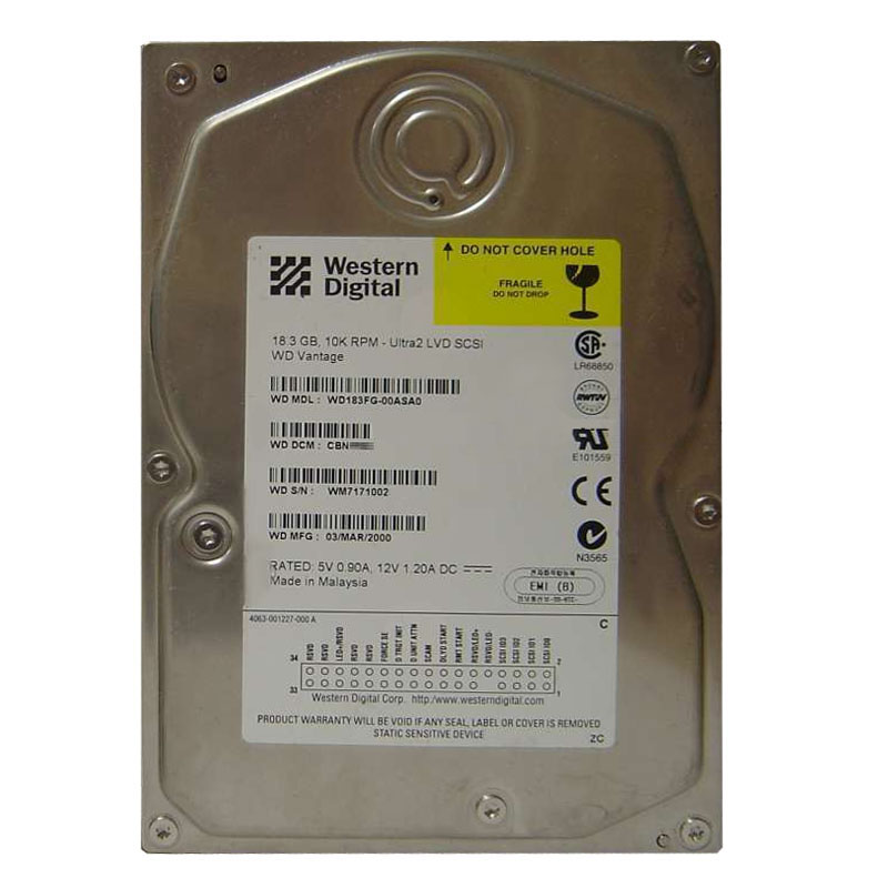 Western Digital - 18.3GB 10K 68-PIN Ultra2-SCSI 3.5" 2MB Cache Hard Drive - WD183FG-00ASA0