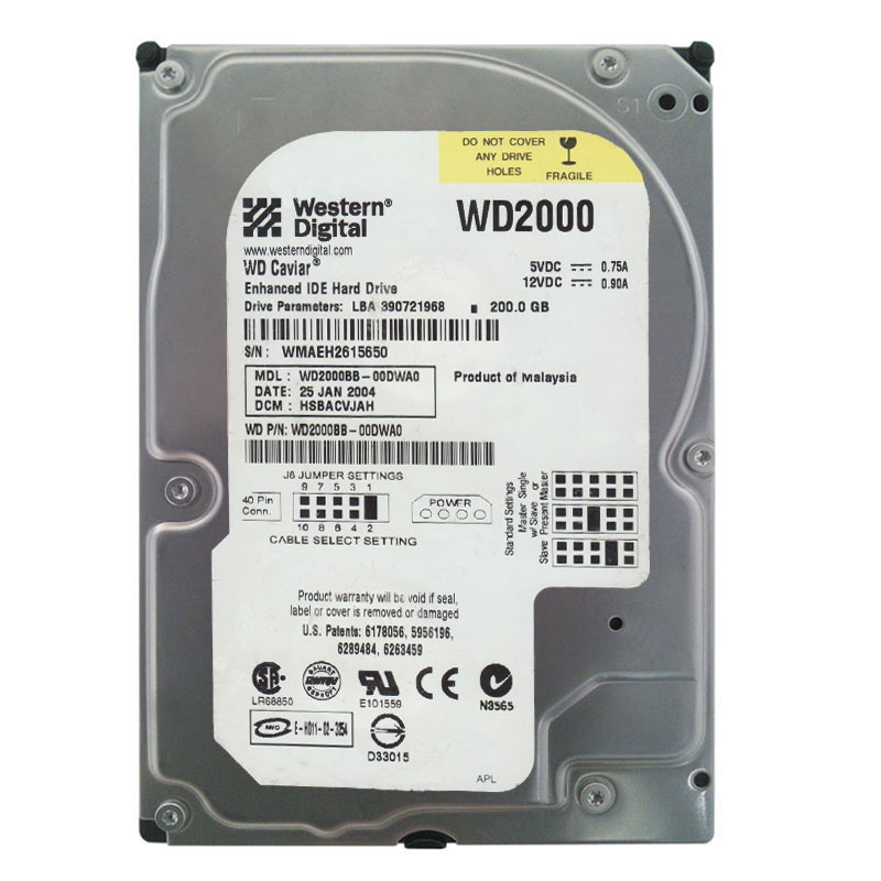 Western Digital - 200GB 7.2K IDE 3.5" 2MB Cache Hard Drive - WD2000BB-00DWA0
