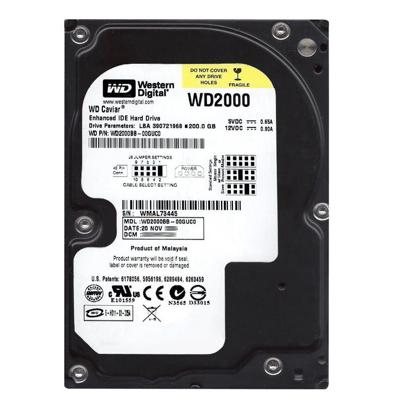 Western Digital - 200GB 7.2K IDE 3.5" 2MB Cache Hard Drive - WD2000BB-00GUC0