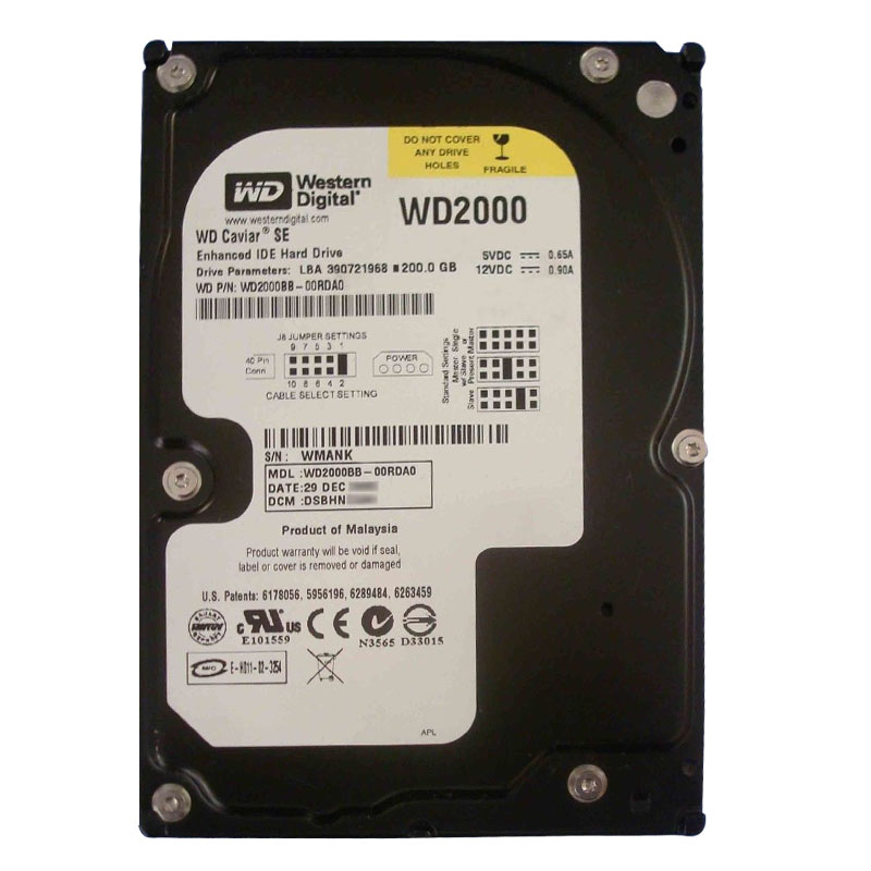 Western Digital - 200GB 7.2K IDE 3.5" 2MB Cache Hard Drive - WD2000BB-00RDA0