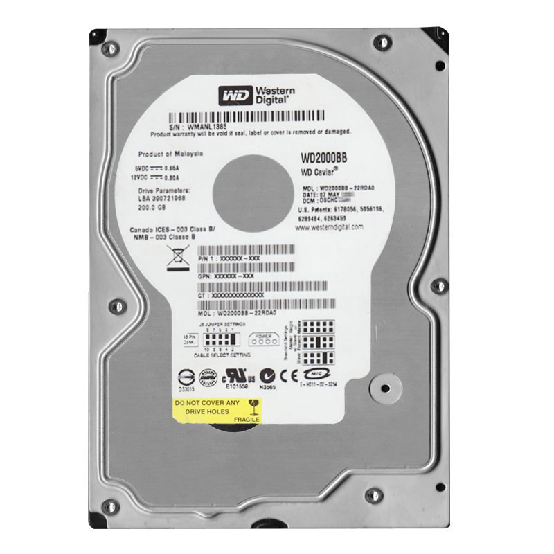 Western Digital - 200GB 7.2K IDE 3.5" 2MB Cache Hard Drive - WD2000BB-22RDA0