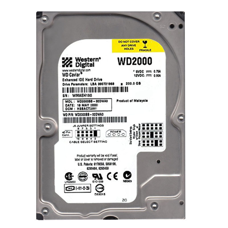 Western Digital - 200GB 7.2K IDE 3.5" 2MB Cache Hard Drive - WD2000BB-32DWA0