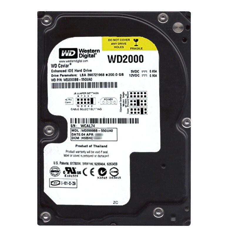 Western Digital - 200GB 7.2K IDE 3.5" 2MB Cache Hard Drive - WD2000BB-55GUA0