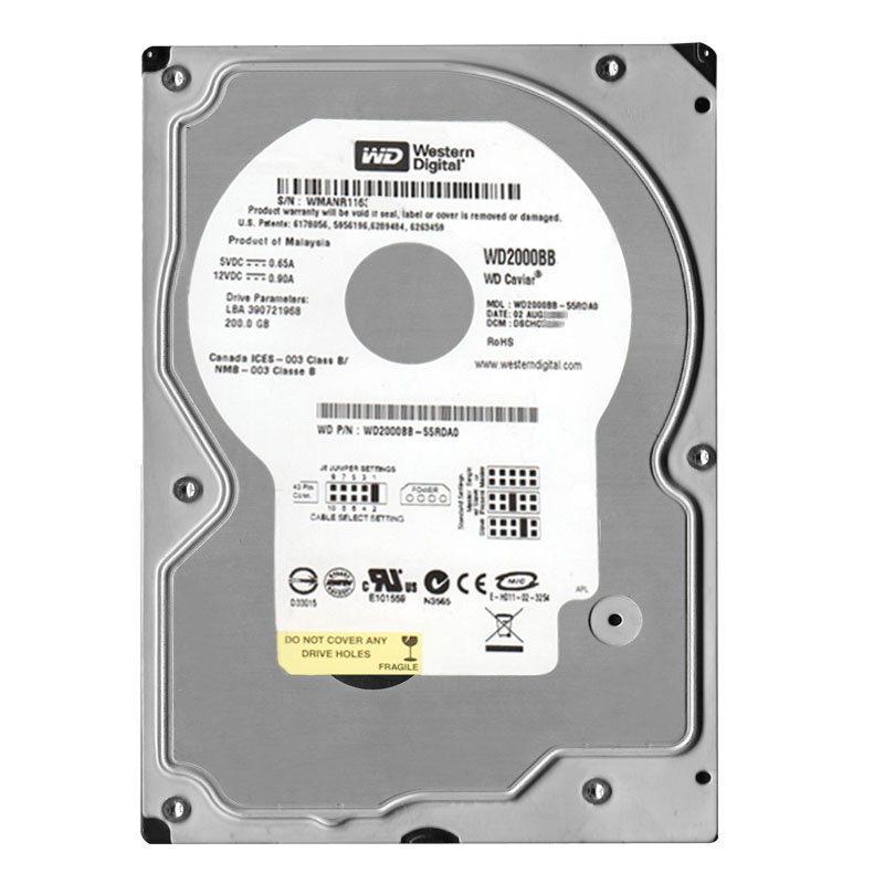 Western Digital - 200GB 7.2K IDE 3.5" 2MB Cache Hard Drive - WD2000BB-55RDA0