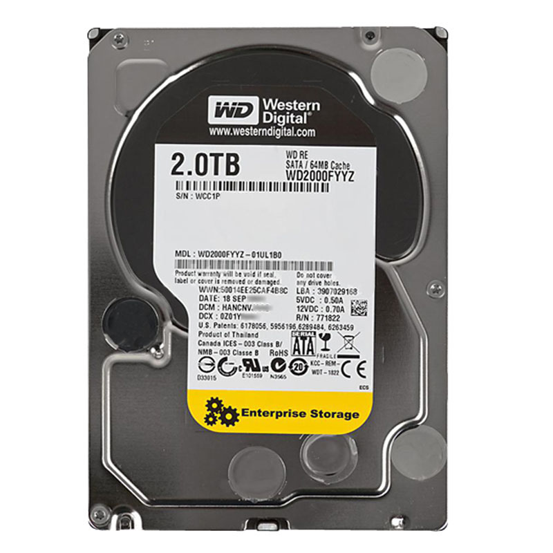 Western Digital - 2TB 7.2K SATA 6.0Gbps 3.5" 64MB Cache Hard Drive - WD2000FYYZ-01UL1B0