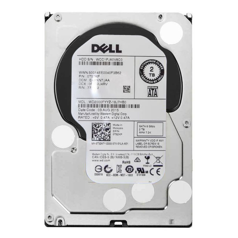 Dell - 2TB 7.2K SATA 3.5" Hard Drive - WD2000FYYZ-18J7HB0