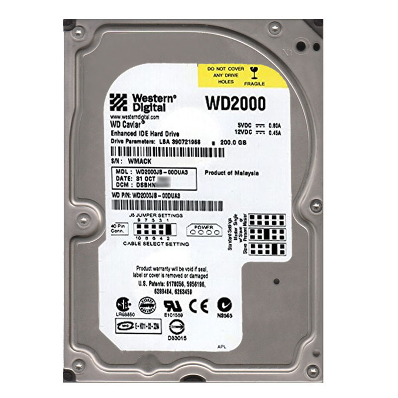 Western Digital - 200GB 7.2K IDE 3.5" 8MB Cache Hard Drive - WD2000JB-00DUA3