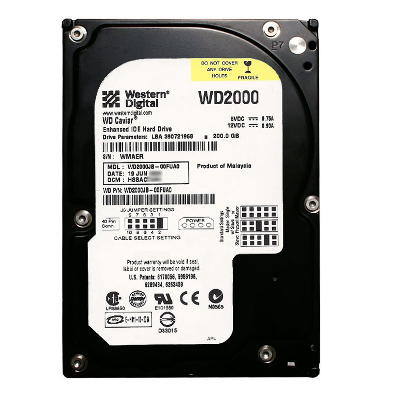 Western Digital - 200GB 7.2K IDE 3.5" 8MB Cache Hard Drive - WD2000JB-00FUA0