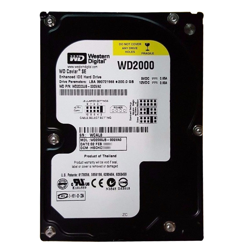 Western Digital - 200GB 7.2K IDE 3.5" 8MB Cache Hard Drive - WD2000JB-00GVA0