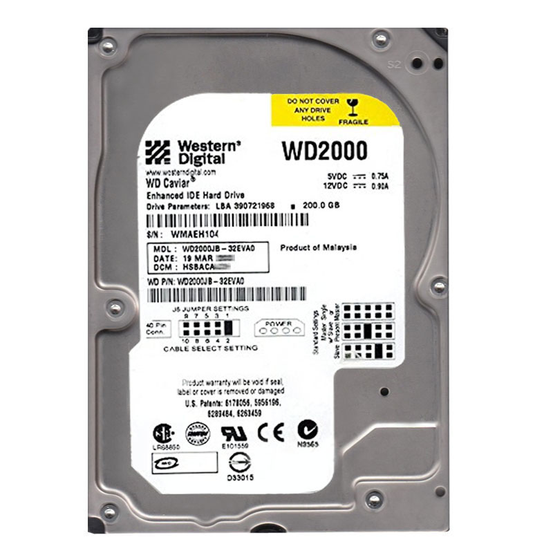 Western Digital - 200GB 7.2K IDE 3.5" 8MB Cache Hard Drive - WD2000JB-32EVA0