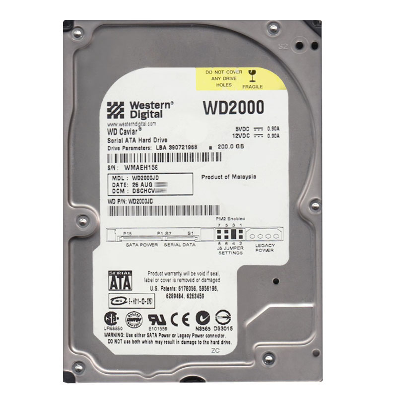 Western Digital - 200GB 7.2K SATA 1.5Gbps 3.5" 8MB Hard Drive - WD2000JD