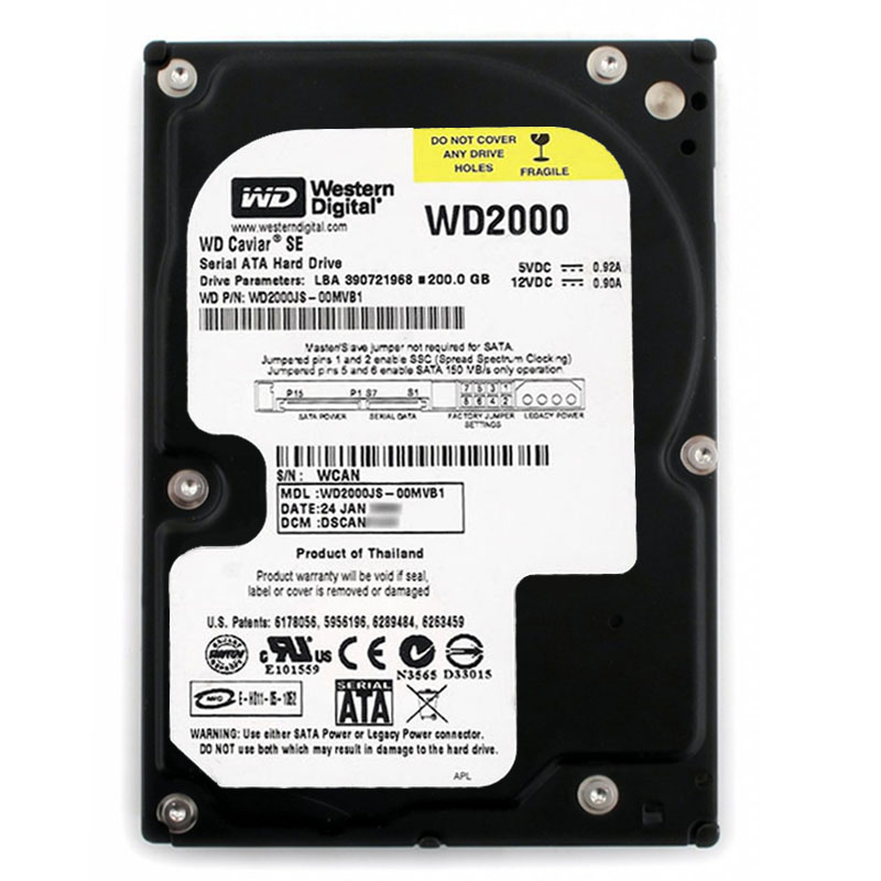 Western Digital - 200GB 7.2K SATA 3.0Gbps 3.5" 8MB Cache Hard Drive - WD2000JS-00MVB1