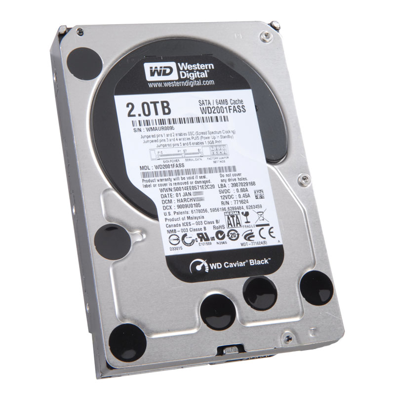Western Digital - 2TB 7.2K SATA 3.0Gbps 3.5" 64MB Hard Drive - WD2001FASS