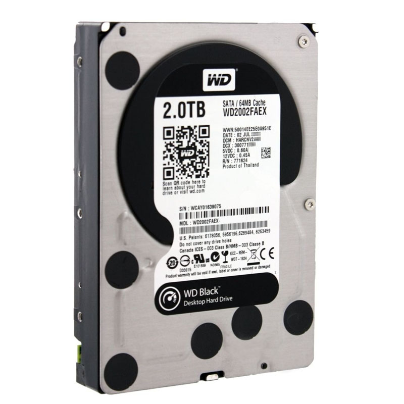 Western Digital - 2TB 7.2K SATA 6.0Gbps 3.5" 64MB Hard Drive - WD2002FAEX