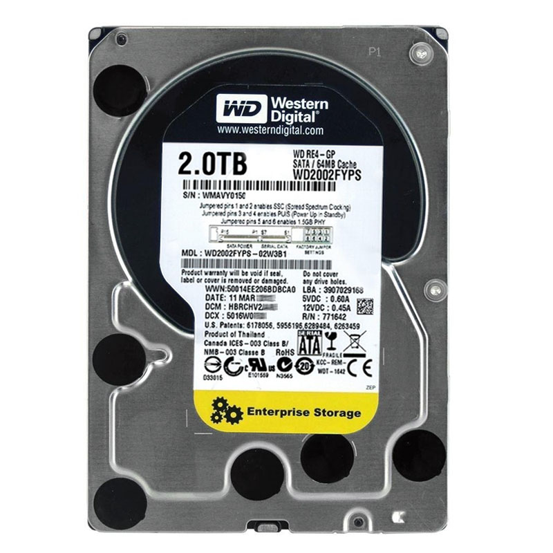 Western Digital - 2TB 7.2K SATA 3.0Gbps 3.5" 64MB Hard Drive - WD2002FYPS-02W3B1