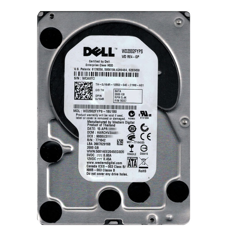 Western Digital - 2TB 5.4K SATA 3.0Gbps 3.5" 64MB Cache Hard Drive - WD2002FYPS-18U1B0