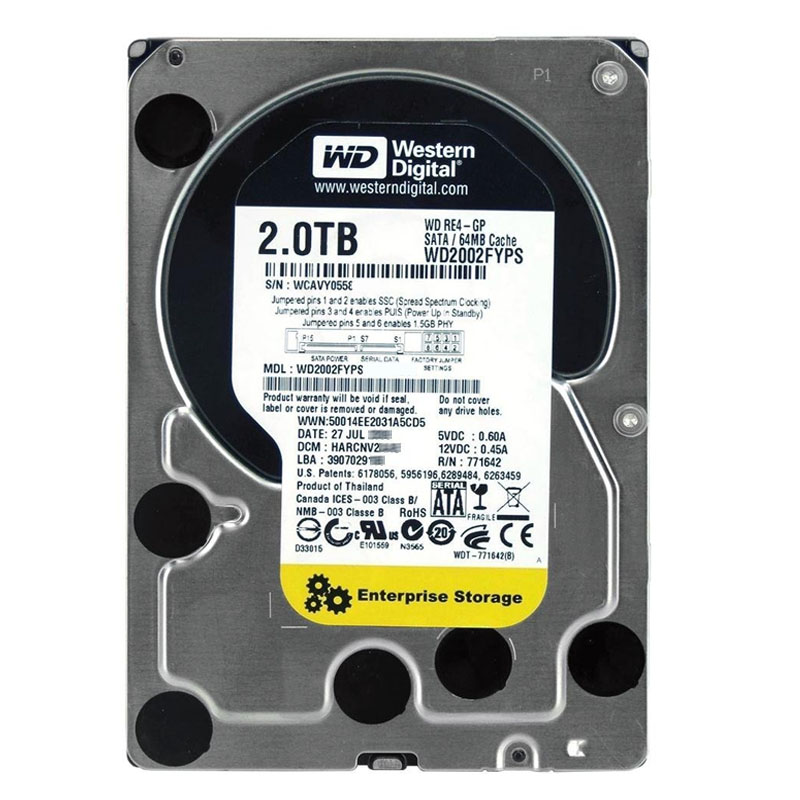 Western Digital - 2TB 7.2K SATA 3.0Gbps 3.5" 64MB Hard Drive - WD2002FYPS