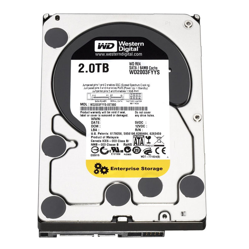 Western Digital - 2TB 7.2K SATA 3.0Gbps 3.5" 64MB Cache Hard Drive - WD2003FYYS-05T9B0