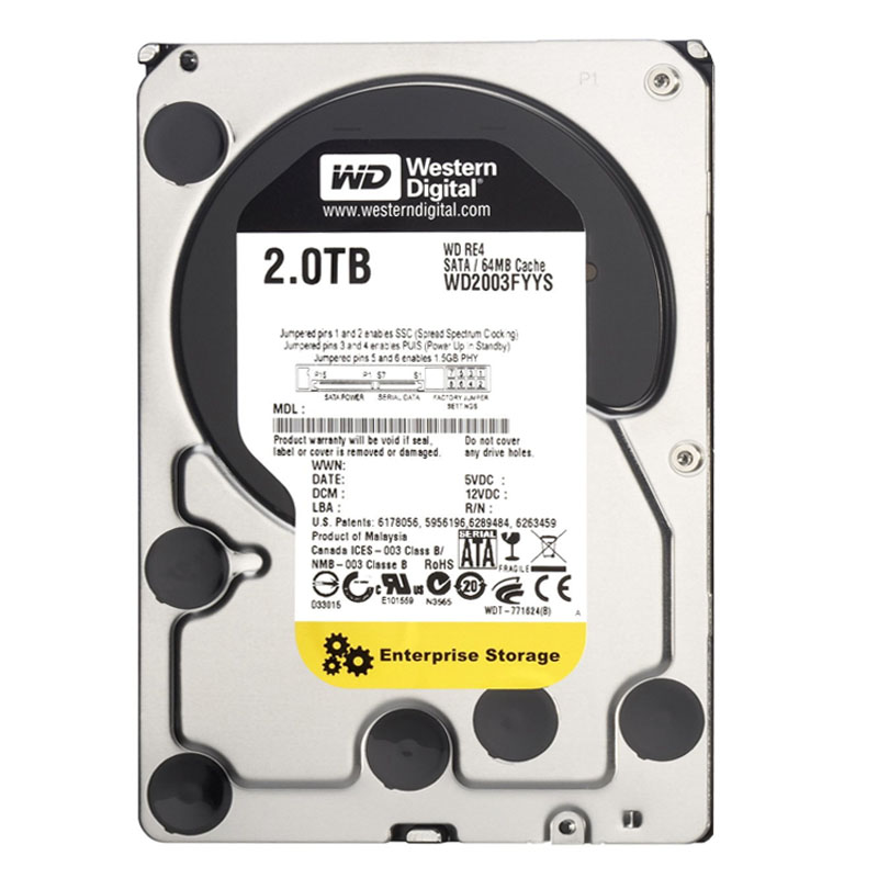Western Digital - 2TB 7.2K SATA 3.0Gbps 3.5" 64MB Hard Drive - WD2003FYYS
