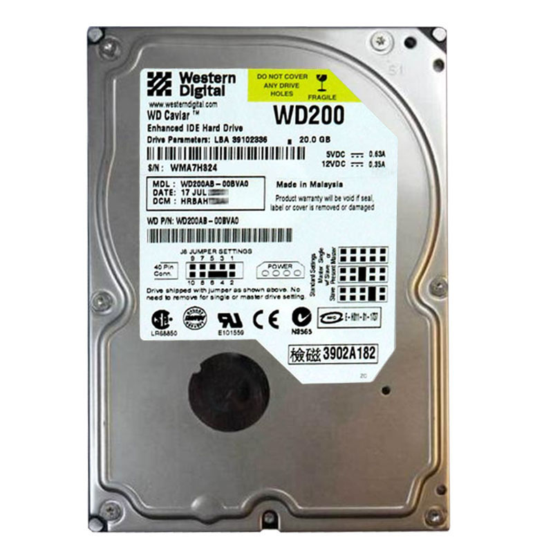 Western Digital - 20GB 5.4K IDE 3.5" 2MB Cache Hard Drive - WD200AB-00BVA0