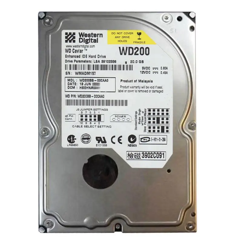 WD200BB-00CAA0.jpg Western Digital - 20GB 7.2K IDE 3.5" 2MB Cache Hard Drive - WD200BB-00CAA0 - Image 1