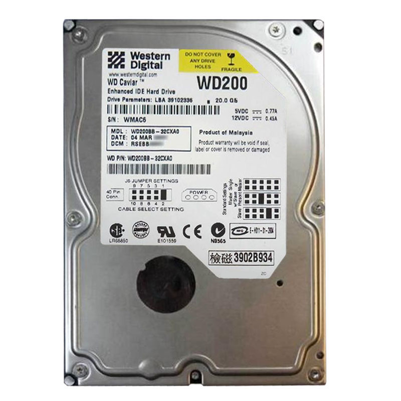 Western Digital - 20GB 7.2K IDE 3.5" 2MB Cache Hard Drive - WD200BB-32CXA0