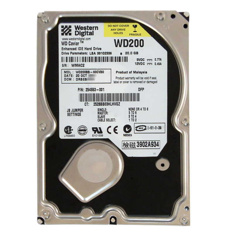 Western Digital - 20GB 7.2K IDE 3.5" 2MB Cache Hard Drive - WD200BB-60CVB0