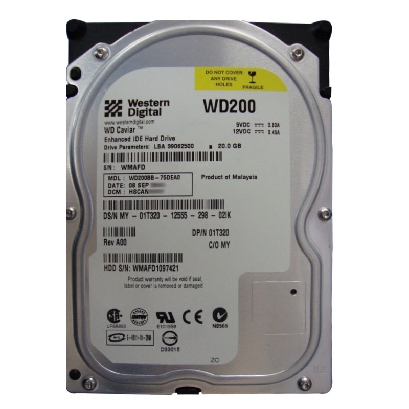 Western Digital - 20GB 7.2K IDE 3.5" 2MB Cache Hard Drive - WD200BB-75DEA0