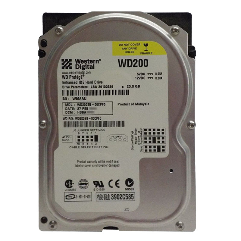 Western Digital - 20GB 5.4K IDE 3.5" 2MB Cache Hard Drive - WD200EB-00CPF0