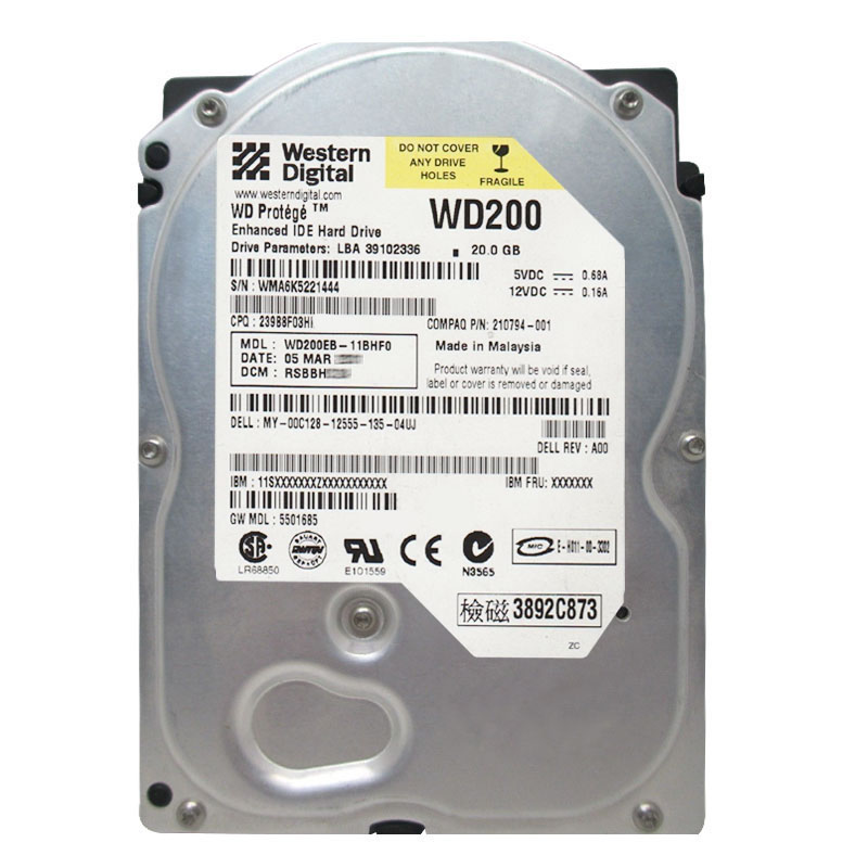 Western Digital - 20GB 5.4K IDE 3.5" 2MB Cache Hard Drive - WD200EB-11BHF0