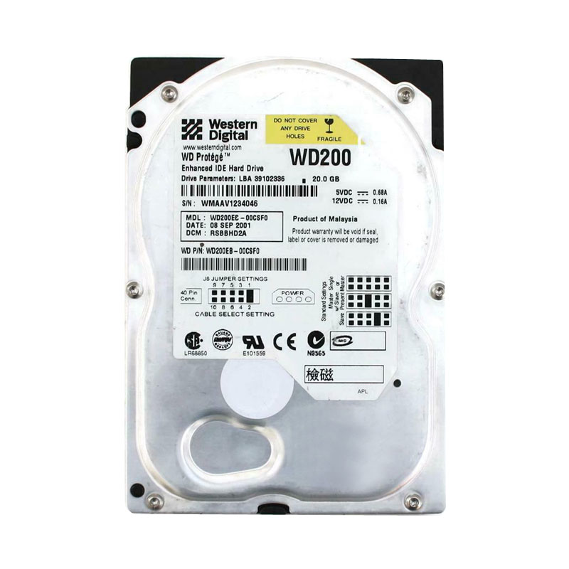 Western Digital - 20GB IDE Hard Drive - WD200EC-00CSF0