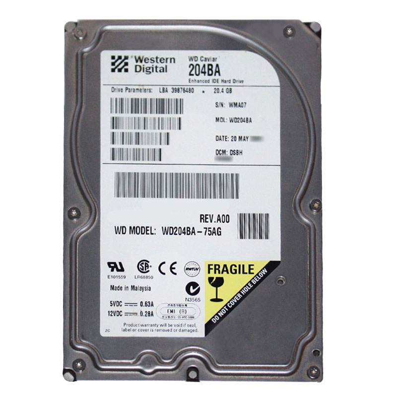 Western Digital - 20.4GB 7.2K EIDE 3.5" 2MB Cache Hard Drive - WD204BA