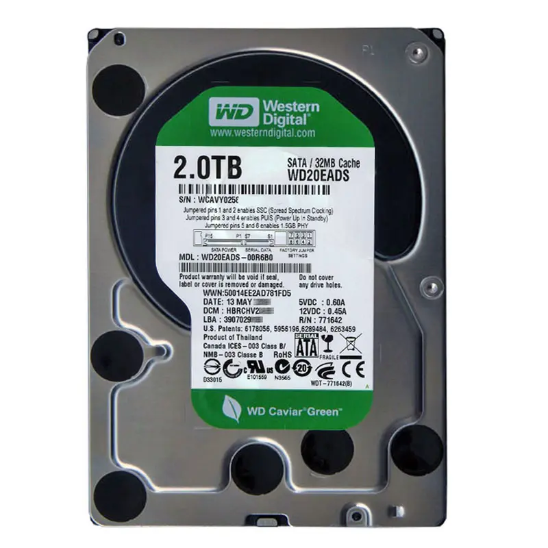 WD20EADS-00R6B0.jpg Western Digital - 2TB IntelliPower SATA 3.0Gbps 3.5" 32MB Hard Drive - WD20EADS-00R6B0 - Image 1