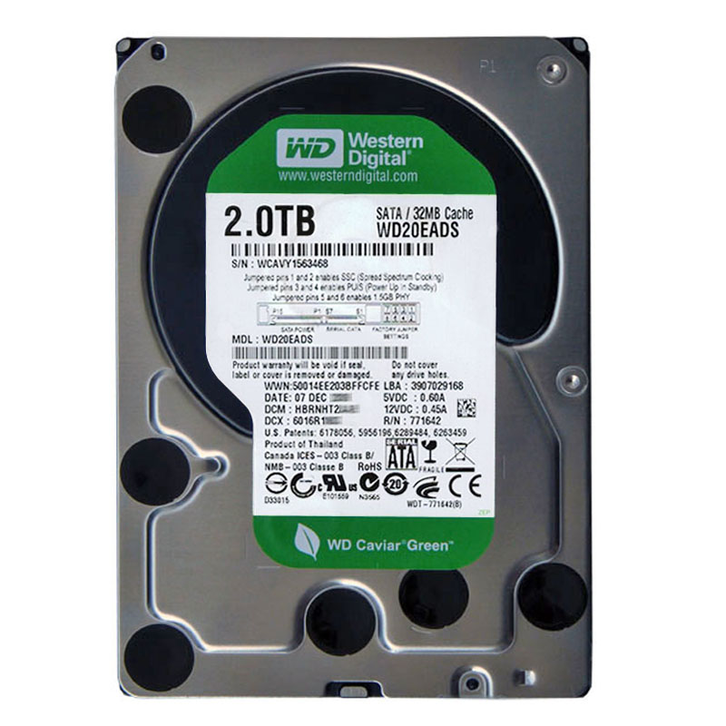 Western Digital - 2TB IntelliPower SATA 3.0Gbps 3.5" 32MB Hard Drive - WD20EADS-11R6B1