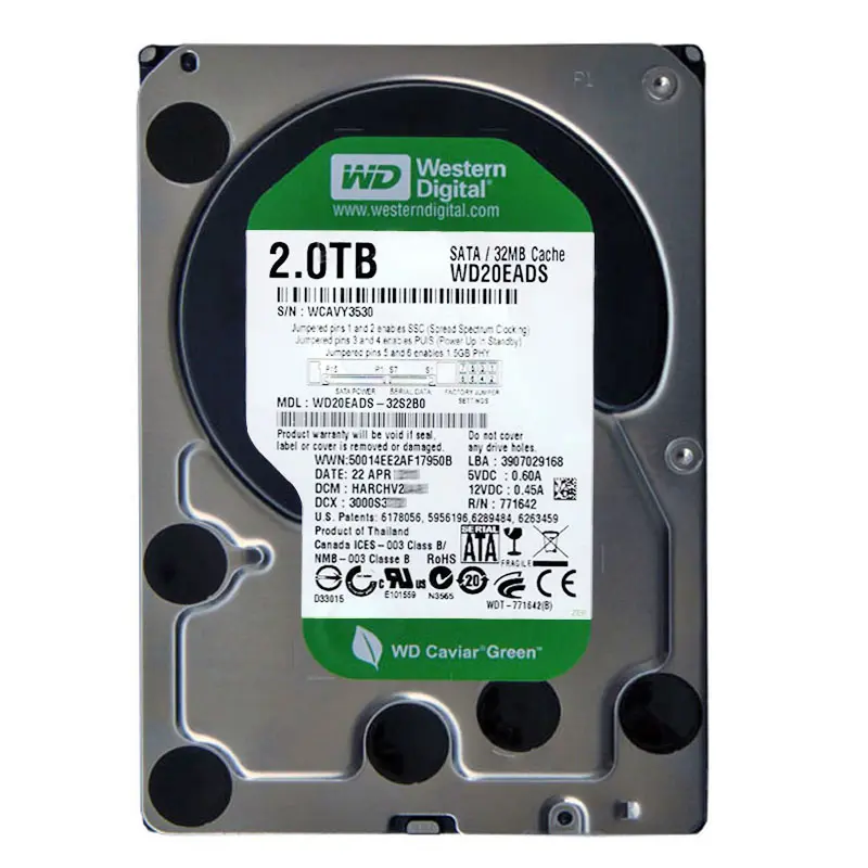 WD20EADS-32S2B0.jpg Western Digital - 2TB IntelliPower SATA 3.0Gbps 3.5" 32MB Hard Drive - WD20EADS-32S2B0 - Image 1