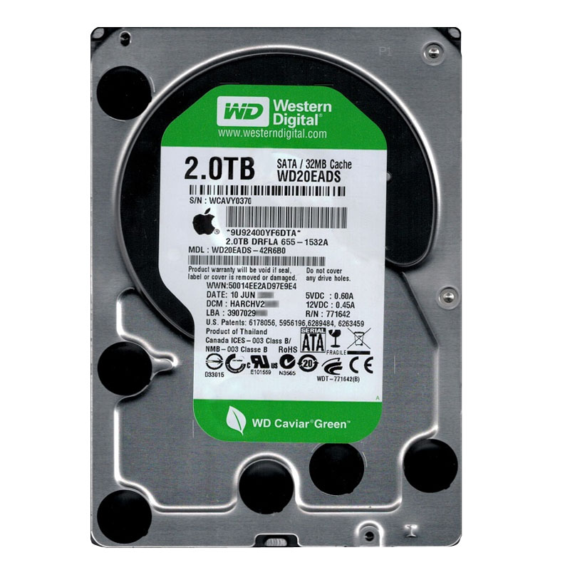Western Digital - 2TB IntelliPower SATA 3.0Gbps 3.5" 32MB Hard Drive - WD20EADS-42R6B0