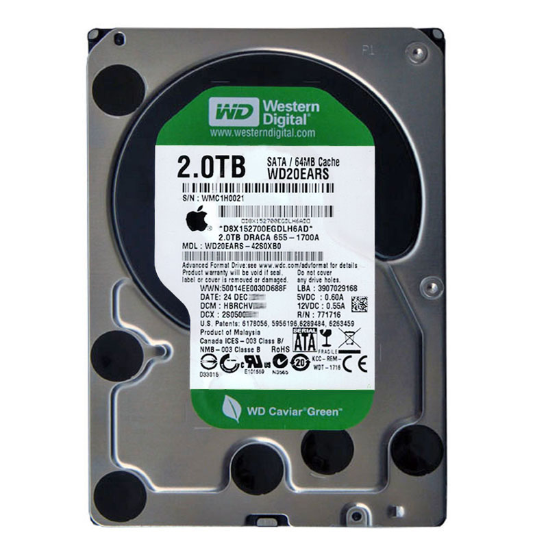 Western Digital - 2TB IntelliPower SATA 3.0Gbps 3.5" 64MB Hard Drive - WD20EARS-42S0XB0