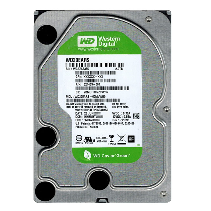 Western Digital - 2TB IntelliPower SATA 3.0Gbps 3.5" 64MB Hard Drive - WD20EARS-60MVWB0