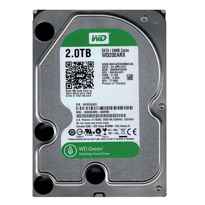 Western Digital - 2TB IntelliPower SATA 6.0Gbps 3.5" 64MB Hard Drive - WD20EARX-008FB0