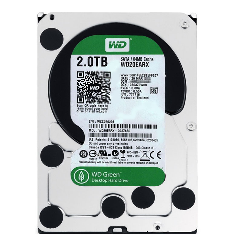 Western Digital - 2TB IntelliPower SATA 6.0Gbps 3.5" 64MB Cache Hard Drive - WD20EARX-00AZ6B0