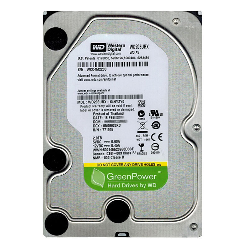 Western Digital - 2TB IntelliPower SATA 6.0Gbps 3.5" 64MB Cache Hard Drive - WD20EURX-64HYZY0
