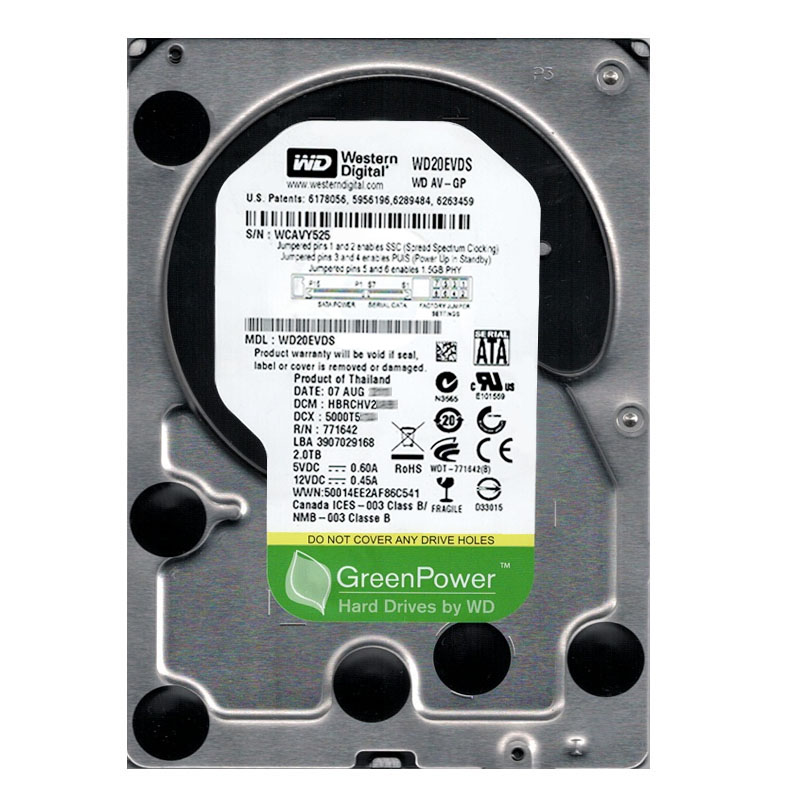 Western Digital - 2TB IntelliPower SATA 3.0Gbps 3.5" 32MB Hard Drive - WD20EVDS