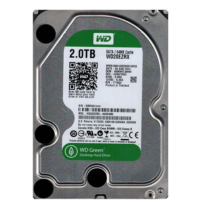 Western Digital - 2TB IntelliPower SATA 6.0Gbps 3.5" 64MB Hard Drive - WD20EZRX-00DC0B0