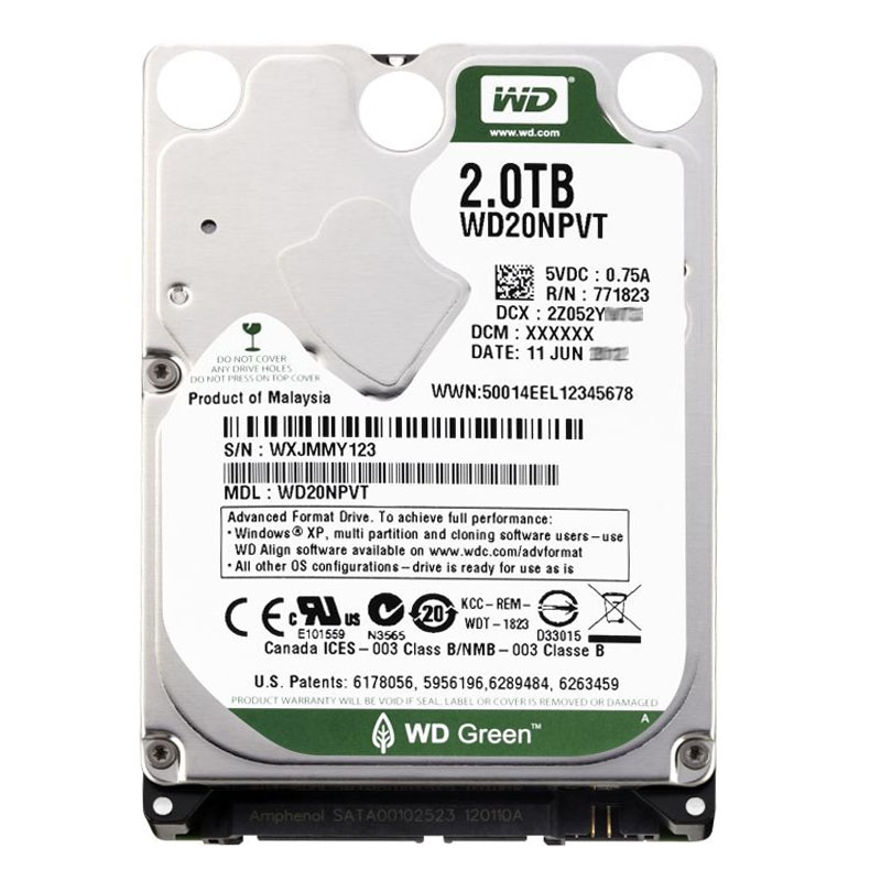 Western Digital - 2TB IntelliPower SATA 3.0Gbps 2.5" 8MB Hard Drive - WD20NPVT