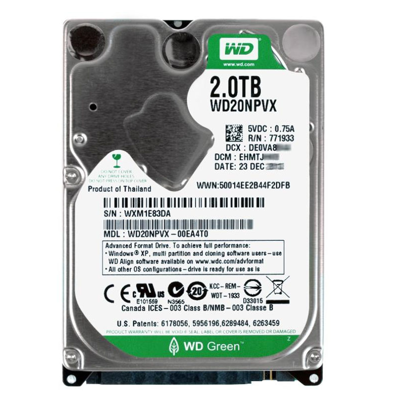 Western Digital - 2TB IntelliPower SATA 6.0Gbps 2.5" 8MB Hard Drive - WD20NPVX-00EA4T0