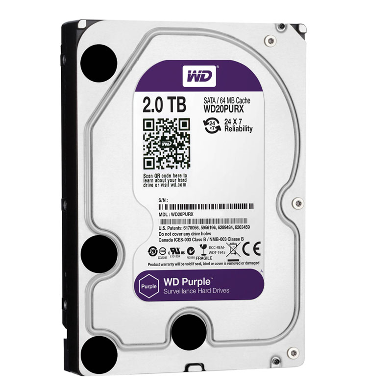 Western Digital - 2TB 5.4K SATA 6.0Gbps 3.5" 64MB Hard Drive - WD20PURX