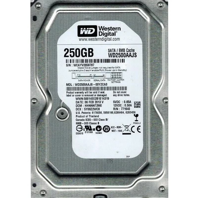 WD2500AAJS-00YZCA0.jpg Western Digital - 250GB 7.2K SATA 3.0Gbps 3.5" 8MB Cache Hard Drive - WD2500AAJS-00YZCA0 - Image 1