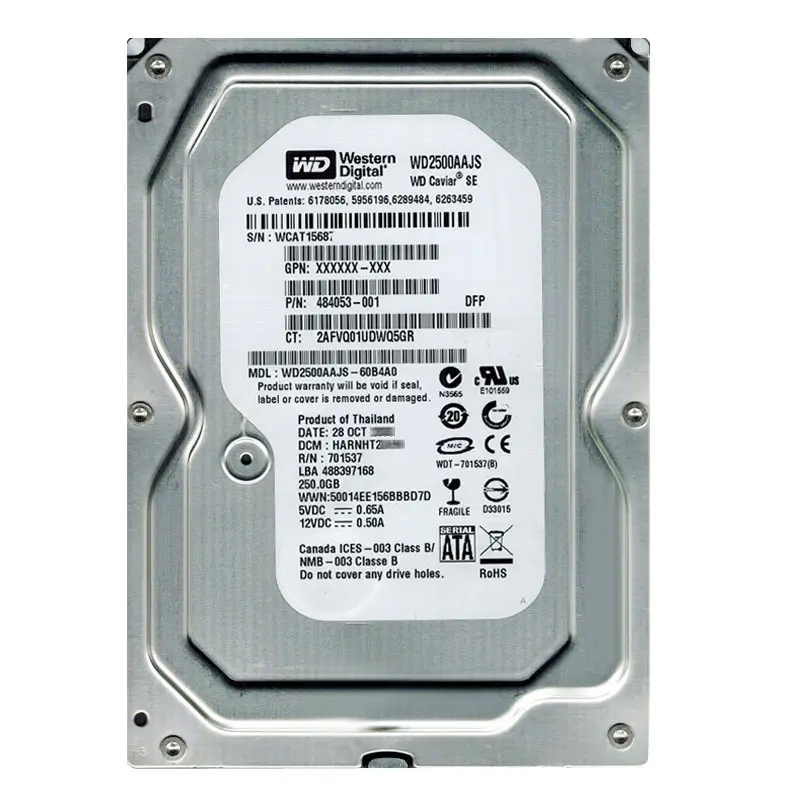 WD2500AAJS-22B4A0.jpg Western Digital - 250GB 7.2K SATA 3.0Gbps 3.5" 8MB Hard Drive - WD2500AAJS-22B4A0 - Image 1