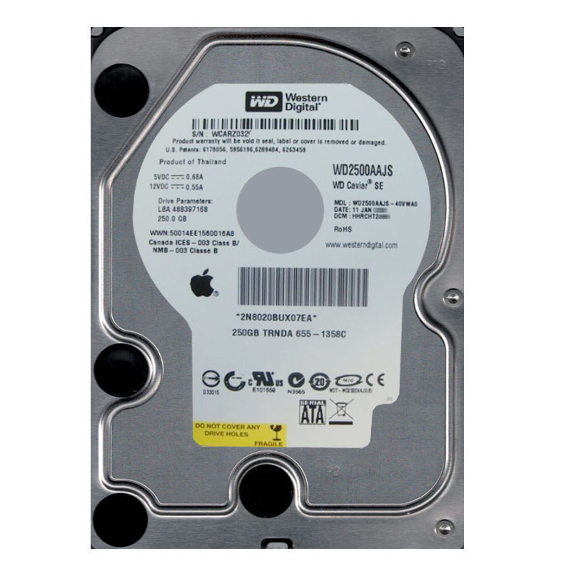 Western Digital - 250GB 7.2K SATA 3.0Gbps 3.5" 8MB Hard Drive - WD2500AAJS-40VWA0