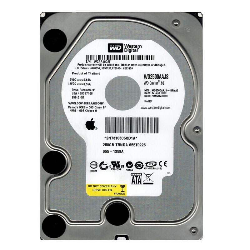 Western Digital - 250GB 7.2K SATA 3.0Gbps 3.5" 8MB Hard Drive - WD2500AAJS-41RYA0